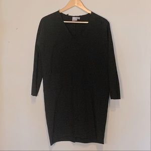 ASOS | black raw edge  3/4 sleeve mini shift dress